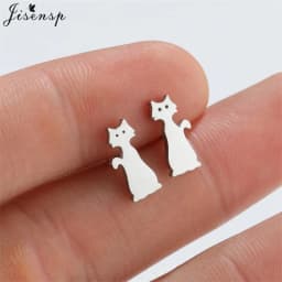 Cartoon Animal Earings Multiple Stainless Steel Cat Stud Earring for Women Girls Small Dog Paw Ear Studs Funny Jewelry Oorbellen