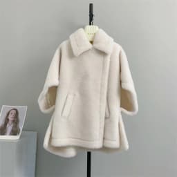 Young Style Lamb Fur Coat Max Camel down Teddy Cloak Outerwear Korean Version Long Sleeve Batwing Shape Wool Leather Jacket