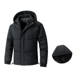 8XL Winter Men's Parkas Solid Premium Hooded Puffer Plus Size Loose Fit Coat Warm Padded Cotton Outerwear Thick Jacket