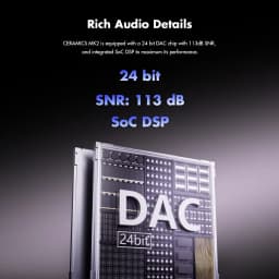 CERAMICS MK2 TWS Earbuds, 40dB ANC, Bluetooth 6.0, Hi-Res LDAC, IPX4 Sweatproof, 45H Playtime, HD Mics, Game Mode, Dual Connect