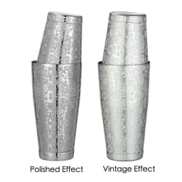 Stainless Steel Boston Shaker Bar Shaker with Different Surface Finish -2 Piece Cocktail Shaker, 15-Ounce and 25-Ounce