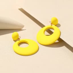 New Trendy Big Acrylic Resin Dangle Earrings For Women Long Geometric Round Hanging Drop Earring for Grils Travel Korean Jewelry