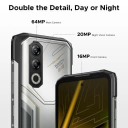 DOOGEE Blade20 Plus Rugged Phone 48GB+1TB 6.6" 120Hz Display 11800mAh Large Battery Helio G100 64MP Camera NFC Gemini AI NFC Android 16 Smartphone