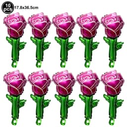 10pcs Mini Rose Flower Balloons Rose Shaped Balloons Birthday Wedding Balloon Mother's Day Decoration Baby Shower Party Supplies