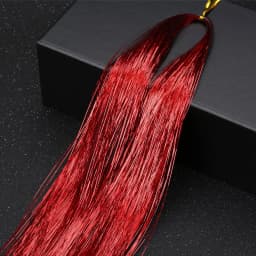93/120cm Sparkle Synthetic Hair Extensions Tinsel Rainbow Colored Strands Girls Headwear Hairbinge Hair Laser False Decor