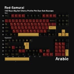 Red Samurai PBT Cherry Keycaps Russian Korean BRPT GMK Clone Dye Sub Keycap For Mx Switch Mechanical Keyboard Classic Keycap