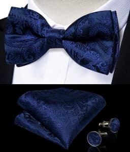 Mens Paisley Cummerbund 4pcs Set, Bow Tie Pocket Square Cufflinks Included, Ideal For Groom Wedding Banquet Formal Occasions