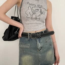 Stylish Western Punk-Style Belt Cool Girl's Edgy Versatile Jeans Belt Women's High-End Metal Statement Studded Belts