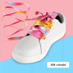 1Pair Gradient Shoelaces Rainbow Laces Colorful Flat Shoelace for Sneaker Casual Canvas Shoe laces Shoes Strings 90cm/100cm