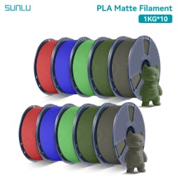 SUNLU 10Roll PLA Matte Filament 1.75mm 1kg Spool (2.2lbs) Smooth Matte Finish Neatly Wound Filament Fit Most FDM Printer