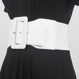 [EAM]  Pu Leather White Irregular Elastic Wide Belt Personality Women New Fashion Tide All-match Spring Autumn 2026 1DE7735
