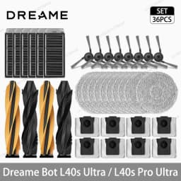 Dreame L40s Ultra / L40s Pro Ultra Vacuum Cleaner Replacement Accessories Main Side Brush HEPA Filter Mop Cloths Dust Bag Spare