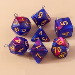 Leslie 7pcs/set Colorful Different Number Acrylic Dice Charms Game Props Multi-faceted Digital Dice for DIY Jewelry Making