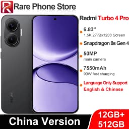 China Version Redmi Turbo 4 Pro 256GB/512GB Snapdragon 8s Gen 4 6.83 inch 2772x1280 Screen 90W 7550mAh Battery 50MP+20MP Camera