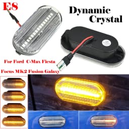 2PCS Scroll Blinker Lamp Dynamic Flashing LED Turn Signal Side Marker Light For Ford C-Max Fiesta MK6 Focus MK2 Fusion Galaxy