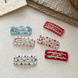 6pcs Candy Cream Color Children's Water Drop Square Hair Clips Baby Bangs Clips Hairpins Girls' Hair Accessories Clips