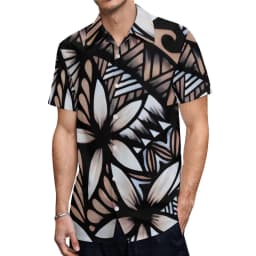 2022 New Samoan Puletasi Set Monstera Leaf Print Bat Sleeve Ptaha Blue Polynesian Top Maxi Fishtail Skirt Womens 2 Piece Set