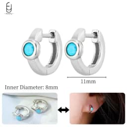 925 Sterling Silver Needle Exquisite Turquoise Silver Earrings for Women Blue Crystal Geometry Pendant Earrings Luxury Jewelry