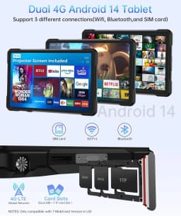 8849 TANK PAD E Unihertz Rugged Projector Tablet Android 14 Phone Tablet 4G 21000mAh 512GB(2TB Expand) 10.95 inch Smart Pad 2025