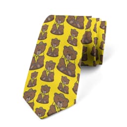 New 8CM Cartoon Bear Print Tie Men Slim Casual Party Formal Dating Personality Necktie Fashion Trend Elegant Collocation Gravata