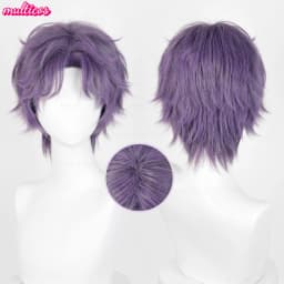 Love And Deepspace Rafayel Cosplay Wig Shor Mixed Purple Heat Resistant Synthetic Hair Halloween Party Anime Wigs + Wig Cap