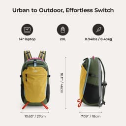 BAGSMART 14 Inch Laptop Backpack 20L Faro Light Backpack Water-resistant Outdoor Backpack for Commutes Ultra-durable Laptop Bag