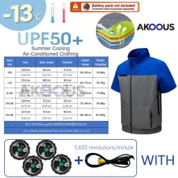 12V/5V USB Men Summer Half Sleeve Air Conditioning Clothes Fan Cooling Jacket High Temperature Outdoor Fishing Wear