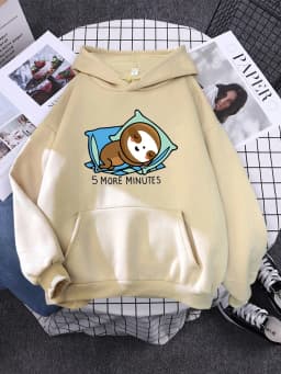 Cute Panda Sleeps Print New Women'S Sweatshirt Warm Vintage Pullover For Woman Fashion Korean Round Neck Hoodie Female