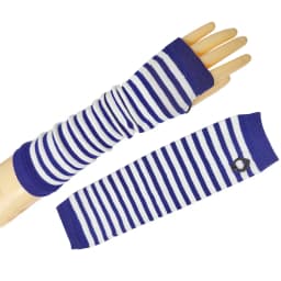 Men Women's Summer Winter Long Knitted Stripe Hip-Hop Emo Gothic Lolita Black Fingerless Gloves Girls Boys Arm Warmers Gloves