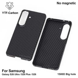 YTF-carbon Luxury Real Kevlar Case for Samsung Galaxy S26 Ultra/S26Plus/S26, Aramid Fiber Magnetic MagSafe Cover