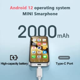 UNIWA Q333 4G Full Bands MINI Smartphone Android 3GB+64GB Mobile Phone 2000mAh Face ID WhatsApp GPS Small Phone Support TF Card