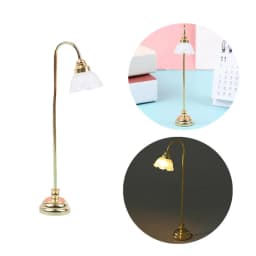1:12 Scale Dollhouse Mini Table Lamp Modern Furniture Model Miniature Bedside Reading Lamp Toys Doll House Room Light Decor