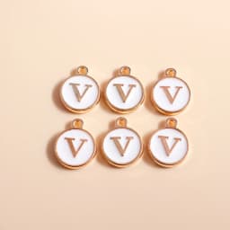 10pcs Cute Mini White Alphabet 26 Letters Charms Pendants for DIY Name Jewelry Necklace Bracelet Earrings Happy Birthday Gifts