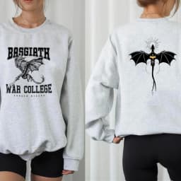 Vintage Fourth Wing Sweatshirt Dragon Rider 2 Side Print Basgiath War College Hoodie Empyrean Series Fantasy Bookish Sweatshirts