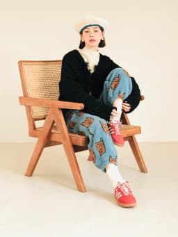 imakokoni Blue Bear Fleece Thick Warm Casual Harem Lantern Pants Women's Pants Casual Female Clothing for Women