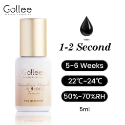Gollee 0.5-1s Drying Glue for Eyelash Extensions 5ml Hypoallergenic Lashes Extension Glue Strong Glue False Eyelashes Supplies