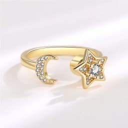 2026 Fashion Beads Anxiety Ring Fidget Spinner Rings Korea Crystal Butterfly Flower Star Moon Ring Anti Stress Jewelry Gift