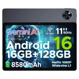 DOOGEE U11 2 in 1 Tablet PC 16GB(4+12) 128GB 11" Ultra-clear 90Hz Display Unisoc T606 8580mAh Battery Android 16 Widevine L1
