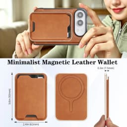 2 in 1 Detachable Card Holder Magnetic Leather Case for iPhone Ultra 18 Fold Shockproof for Magsafe Comfortable Grip Slim Cover