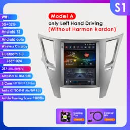 9.7inch 2 DIN Android 13 Car Radio for Subaru Outback Impreza Legacy 2009-2014 Multimedia Stereo Vertical Screen Carplay 360Cam