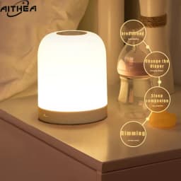 AITHEA Touch Sensor LED Night Light Rechargeable 3-Color Dimmable Portable Bedside Lamp for Bedroom Reading Atmosphere D