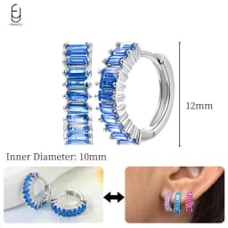 925 Sterling Silver Needle Exquisite Turquoise Silver Earrings for Women Blue Crystal Geometry Pendant Earrings Luxury Jewelry