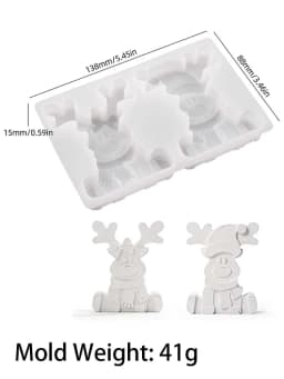 3D Reindeer Silicone Mold DIY Handmade Creative Christmas Ornament Plaster Mold Cute Couple Deer Craft Gift Xmas Decor Supplies