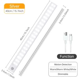 10/20/30/40/50CM Under Cabinet Led Light Sensor Movement Rechargeable Wireless Led Lamp Night Light Cupboard Bedroom Wardrobe