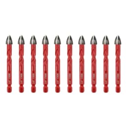 FOCSTOL Carbide Core Bit 6mm 10PCS Drill Bit Set Quick-fit Shank Tipped Hole Saw Woodworking For Plastic Masonry Ceramic Tile