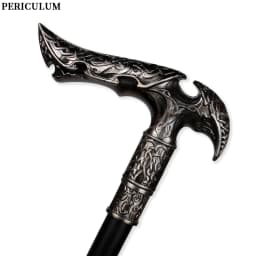 Antique Silver Viking Celtic Axe Handle Walking Cane Detachable Medieval Walking Stick Cosplay Party Prop for Men And Women