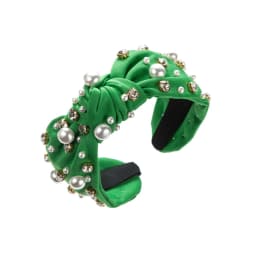 Hot Selling Fabric Knotted Headband Wide Edge Nail Diamond Pearl Hairband Korean Temperament Women's Hair Accessories