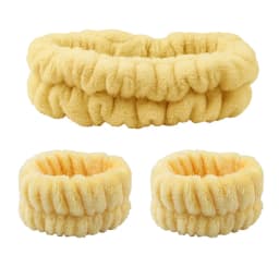 Velvet soft elastic headband face washing and makeup headband hair tie face washing waterproof wrist strap and heanband set