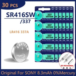 Original For SONY 2-50PCS 337 Battery SR416SW Button Cell Batteries 1.55V Silver Oxide Battery for Mini Wireless Earpiece Watch