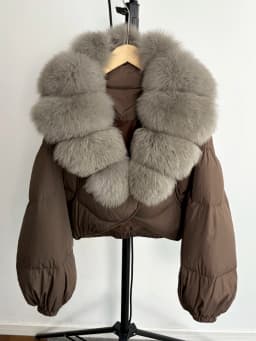 2025 New Winter Real Fox Fur Short Puffer Jackets Women Natural Thick Warm 90% White Duck Down Cropped Loose Waterproof Coat